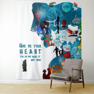 Plakat zur Förderung der Organspende für Transplan Wandteppich