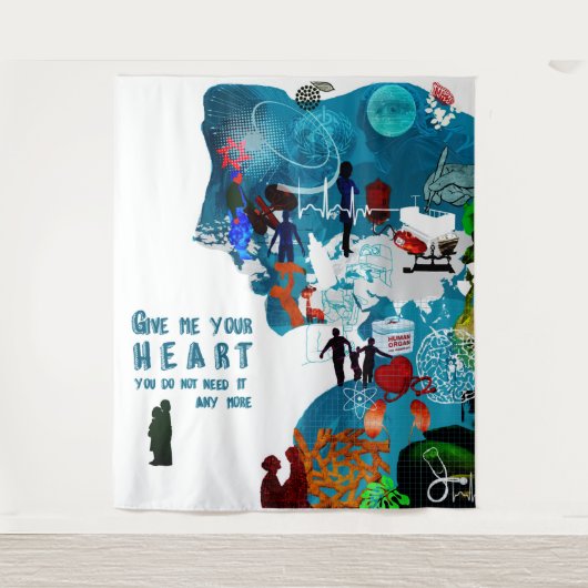 Plakat zur Förderung der Organspende für Transplan Wandteppich (Vorderseite)