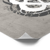 Plakatampersand auf erschütterter grauer Wandkunst Poster (Ecke)
