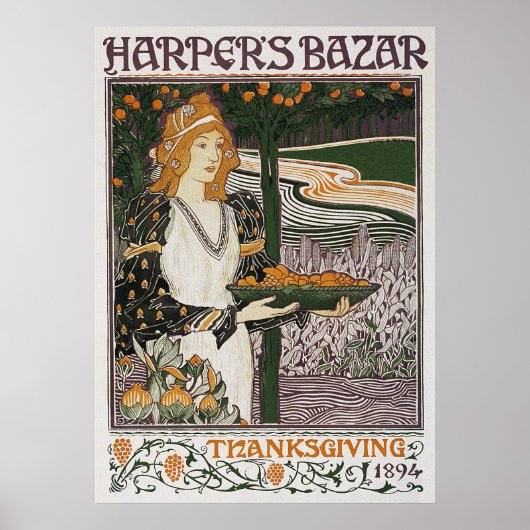 Plakatdruck: Art Nouveau - L.Rhead - Erntedank Poster (Vorne)