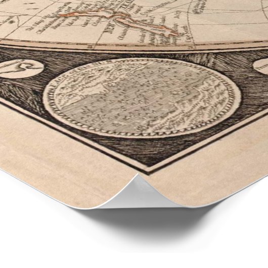 Plakatdruck des alten Weltkontinents Poster (Ecke)