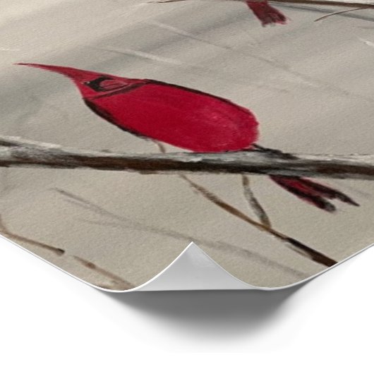 Plakatdruck mit Kardinälen Poster (Ecke)