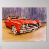 Plakatdruck rot 69 Chevelle Poster (Vorne)