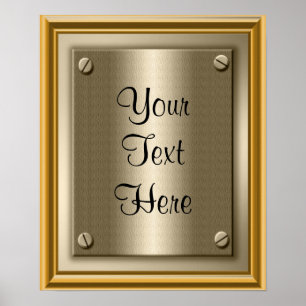 Plakatdruckunterschrift Gold Plaster Poster