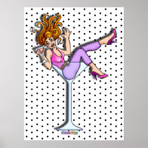 Plakate, Drucke - Mädchen in einem Martini-Glas, L