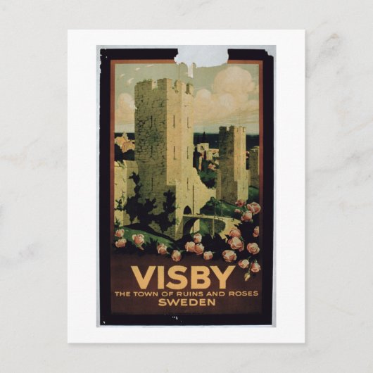 Plakate für die Stadt Visby, Schweden (colo Postkarte (Vorderseite)