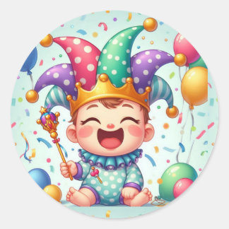 Plakate für Joker und Etiketten für Kleinkinder Runder Aufkleber