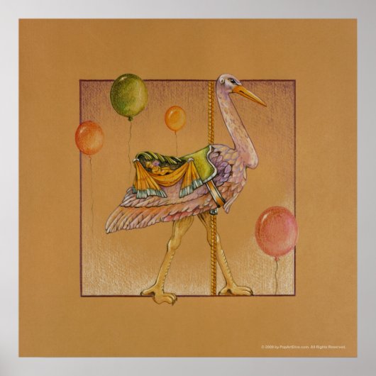 Plakate, Prints - Karussell-Storch Poster (Vorne)