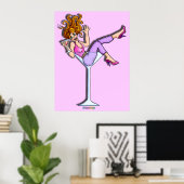 Plakate, Prints - Mädchen in einem Martini-Glas, L Poster (Heimbüro)