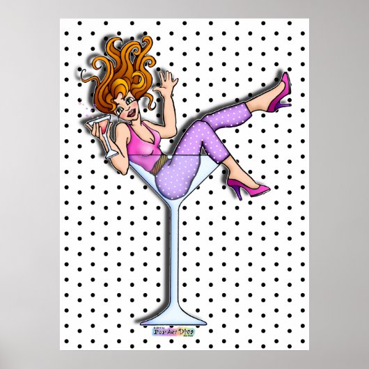 Plakate, Prints - Mädchen in einem Martini-Glas, L Poster (Vorne)