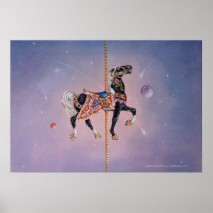 Plakate, Prints - Petaluma Karussell Pferd 2 Poster