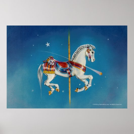 Plakate, Prints - Rotes, Weißes und Blaues Karusse Poster (Vorne)