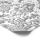Plakate Schwarz-Weiß Whimsical Doodle Art (Ecke)