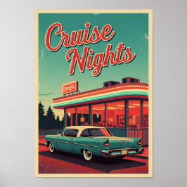 Plakate Vintage Retro Auto Diner Druck