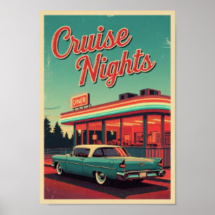 Plakate Vintage Retro Auto Diner Druck
