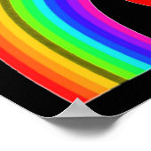 Plakatherz mit Pfote unter Regenbogen Poster (Ecke)