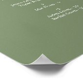 Plakatkarton für grüne alphabetische Sitze Poster (Ecke)
