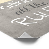 Plakatküche Spaß grau und braun Poster (Ecke)