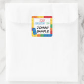 Plakatmarkierungen für Schulnamen Quadratischer Aufkleber (Tasche)