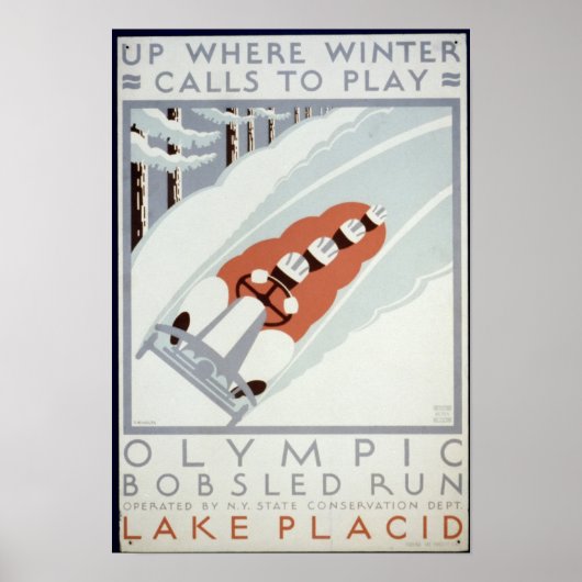 Plakatpapier für olympische Bobsled-Lauf-See Poster (Vorne)