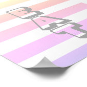 Plakattext in der Küche essen auf Pastellstreifen Poster (Ecke)