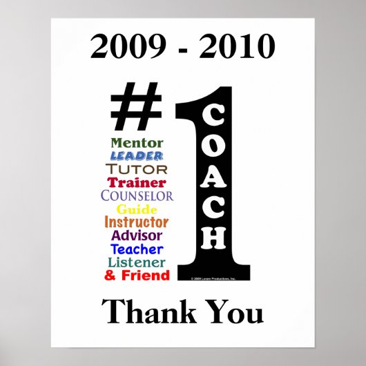Plakatunterschrift für Coach #1 Poster (Vorne)