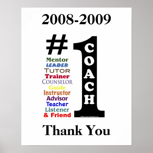 Plakatunterschrift für Coach #1 Poster (Vorne)