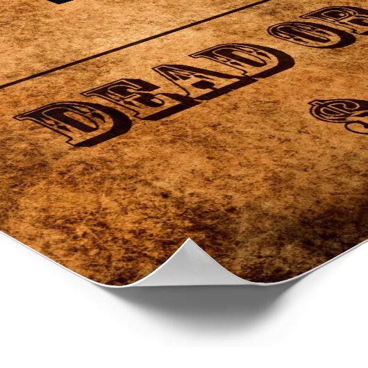 Plakatvorlage "Gewollt, tot oder lebendig" Poster (Ecke)