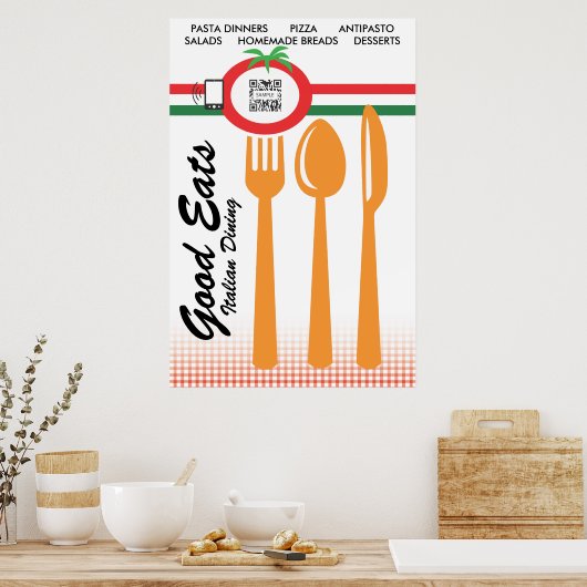 Plakatvorlage Lässige italienische Küche Poster (Küche)