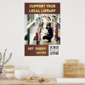 Plakatvorlage unterstützt Ihre lokale Bibliothek Poster (Küche)