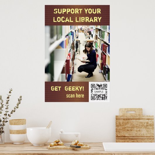 Plakatvorlage unterstützt Ihre lokale Bibliothek Poster (Küche)
