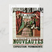 Plakatwerbung "Au Paradis des Dames" Postkarte (Vorne/Hinten)