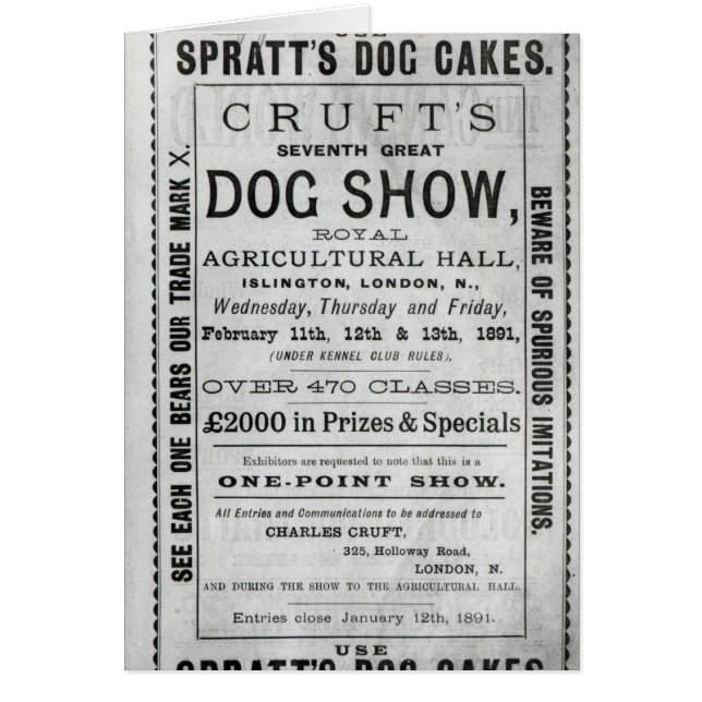 Plakatwerbung Crufts Hundeshow (Vorne)