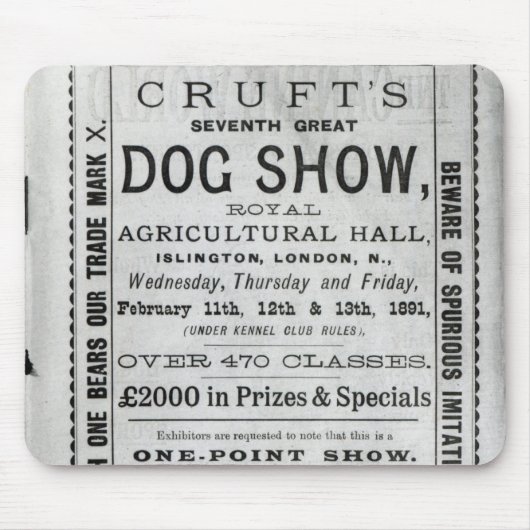 Plakatwerbung Crufts Hundeshow Mousepad (Vorne)