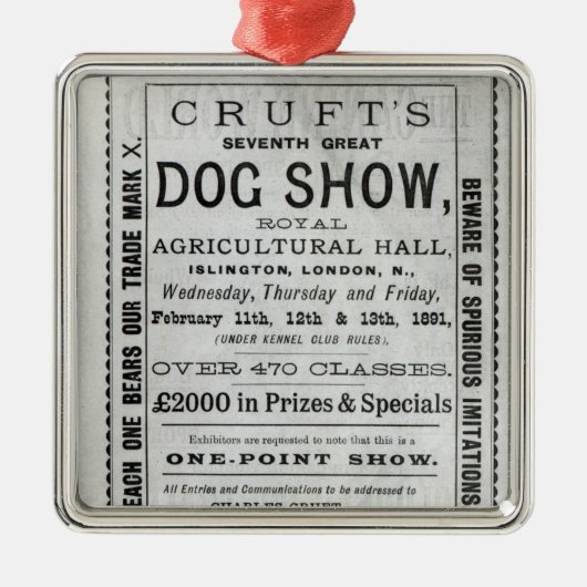 Plakatwerbung Crufts Hundeshow Ornament Aus Metall (Vorne)
