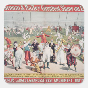 Plakatwerbung das Barnum Quadratischer Aufkleber