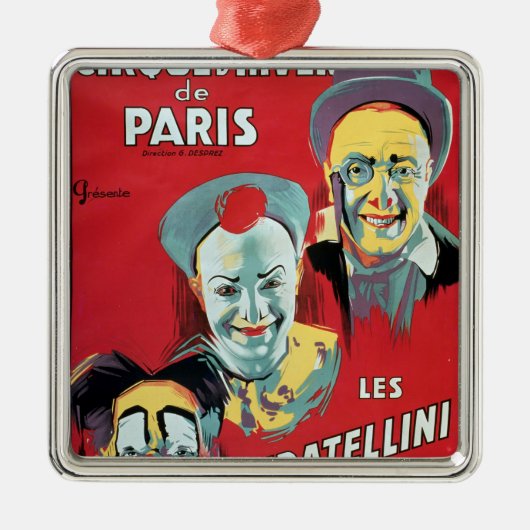 Plakatwerbung das 'Cirque d'Hiver De das Paris Silbernes Ornament (Vorne)