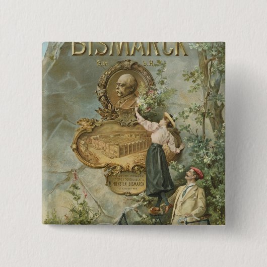 Plakatwerbung das Fahrrad Werke Bismarck Button (Vorderseite)