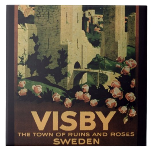 Plakatwerbung die Stadt von Visby, Schweden (colo Fliese (Vorderseite)