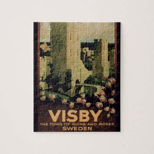 Plakatwerbung die Stadt von Visby, Schweden (colo Puzzle (Vertikal)