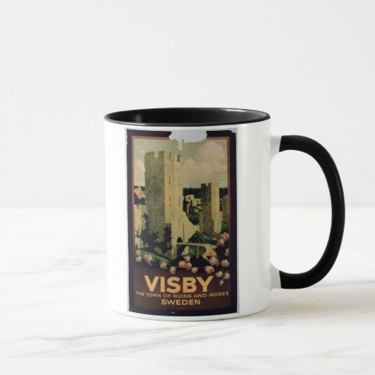 Plakatwerbung die Stadt von Visby, Schweden (colo Tasse (Rechts)