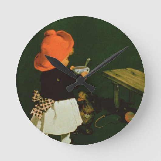 Plakatwerbung für 'Kathreiners Malz Coffee Runde Wanduhr (Vorderseite)