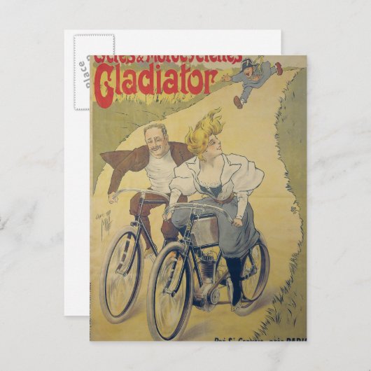 Plakatwerbung Gladiatorräder Postkarte (Vorne/Hinten)