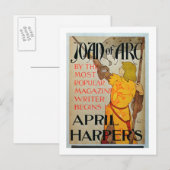 Plakatwerbung "Joan of Arc" im April von Harper Postkarte (Vorne/Hinten)