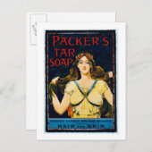 Plakatwerbung "Packer's Tar Soap" (farbig beleucht Postkarte (Vorne/Hinten)