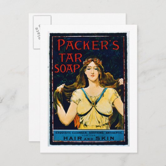 Plakatwerbung "Packer's Tar Soap" (farbig beleucht Postkarte (Vorne/Hinten)