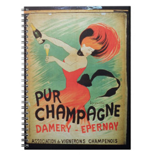 Plakatwerbung "Pur Champagne", von Damery, E Notizblock