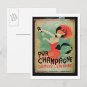 Plakatwerbung "Pur Champagne" von Damery, E Postkarte (Vorne/Hinten)