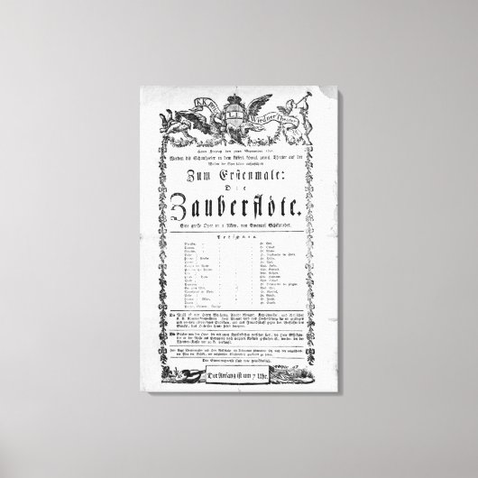 Plakatwerbung 'The Magic Flute' Leinwanddruck (Vorderseite)