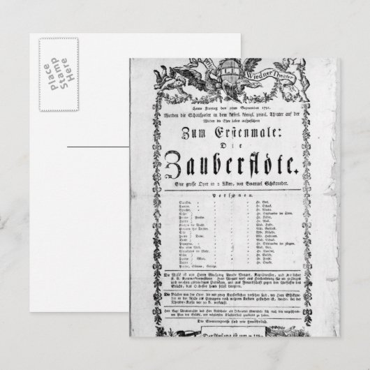Plakatwerbung 'The Magic Flute' Postkarte (Vorne/Hinten)